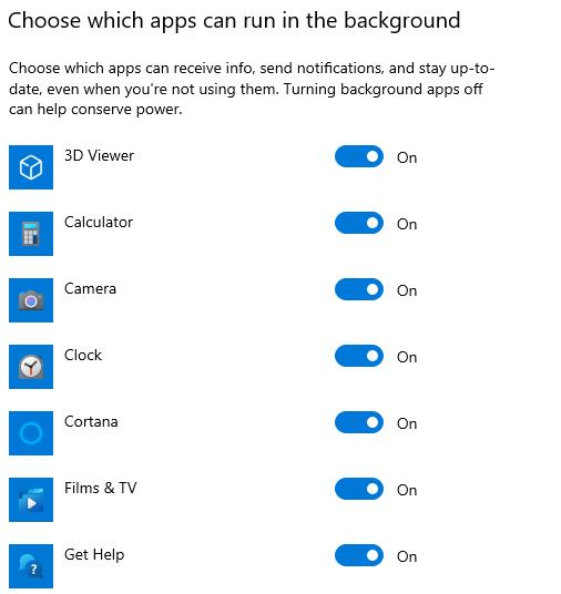 Choose which apps can run in the background