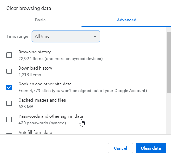 Clear Your Browser Cache