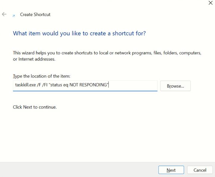 Create Shortcut