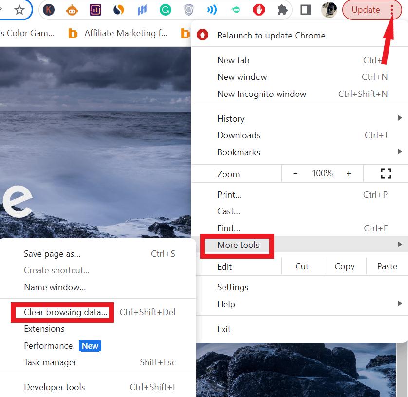 Delete The Cache of Chrome Browser