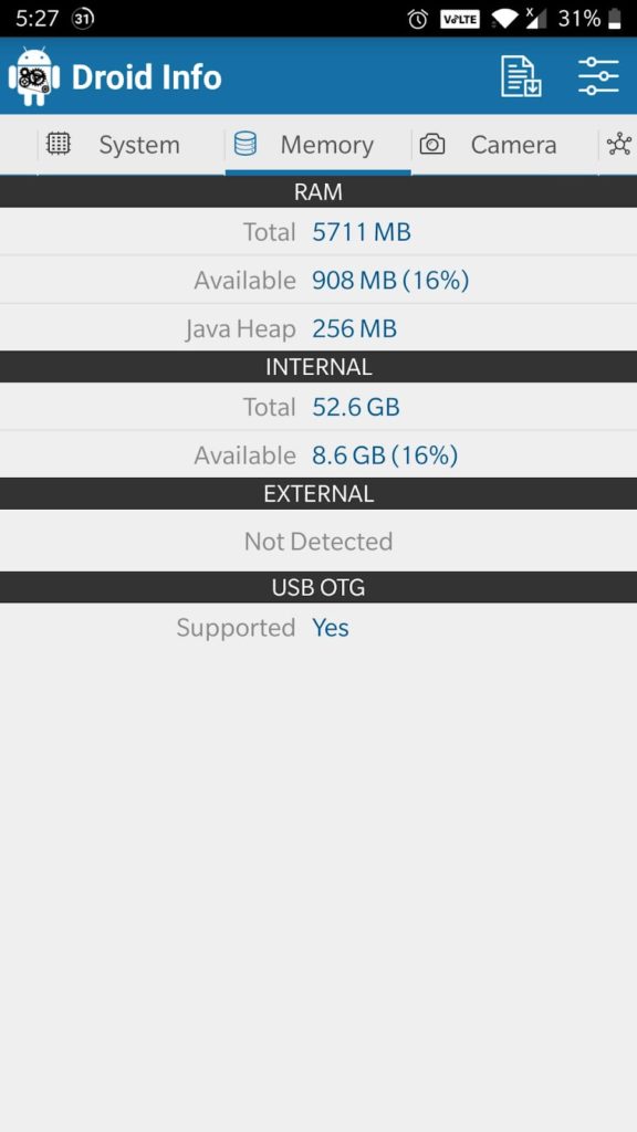 Droid Hardware Info