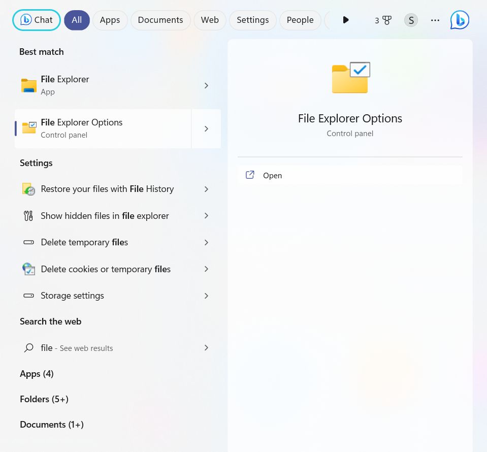 File Explorer Options
