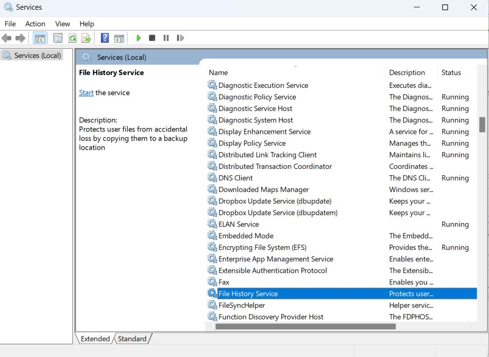 File History Service