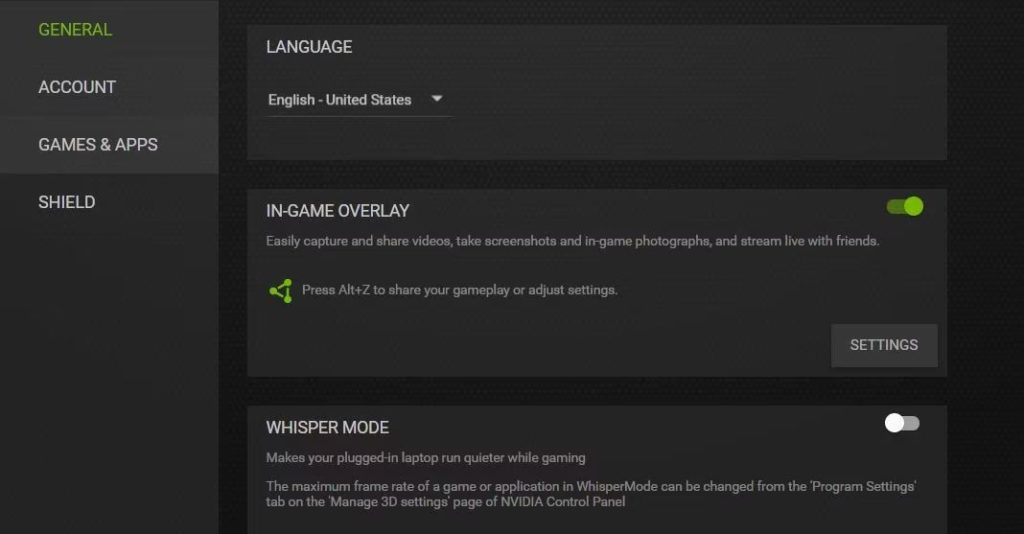 Game Overlay option