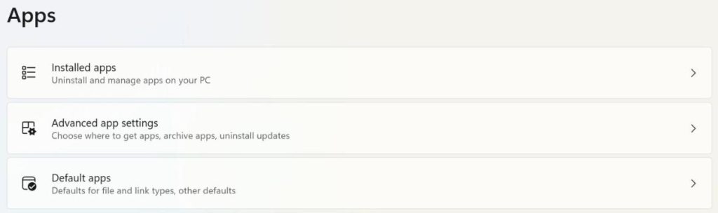 Installed Applications