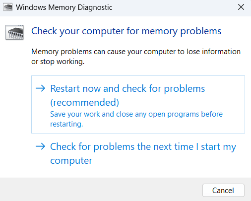 Memory Diagnostic Tool