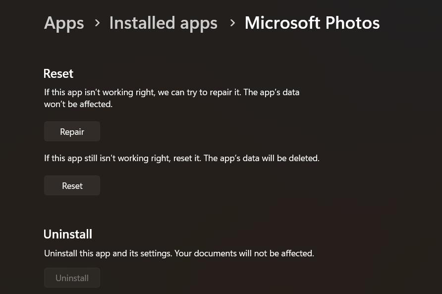 Repair and Reset