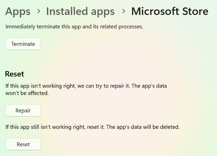 Repair option