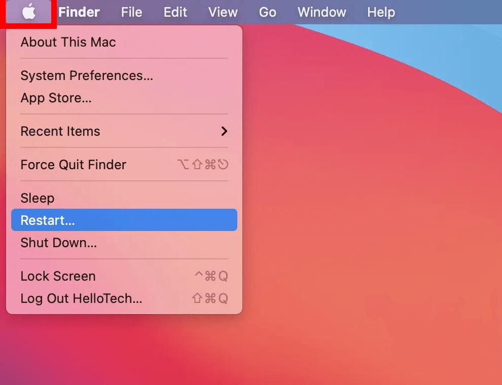 Restart The Mac