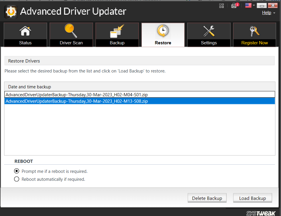 Restore tab