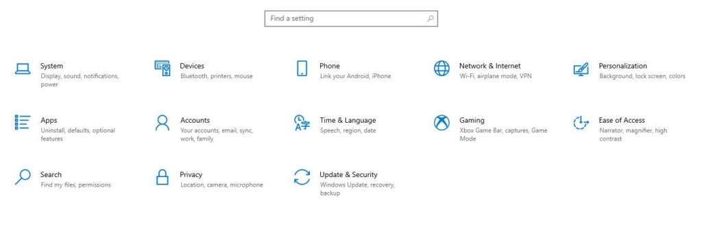 Settings app