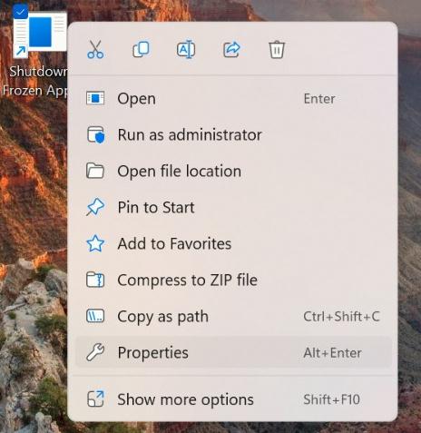 Shutdown Frozen Apps short cut
