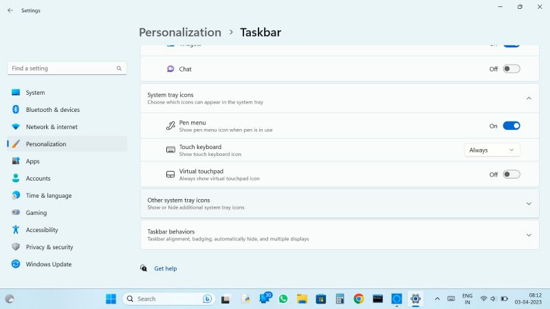 Taskbar Behaviors
