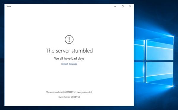 The server stumbled