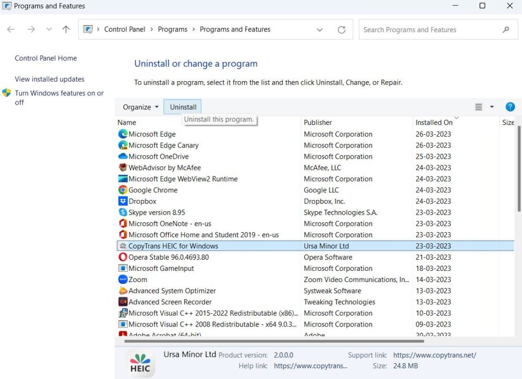 Uninstall and Reinstall The Application