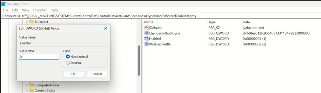 Windows Registry Editor