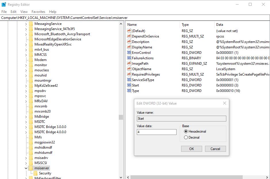 Windows Registry Editor
