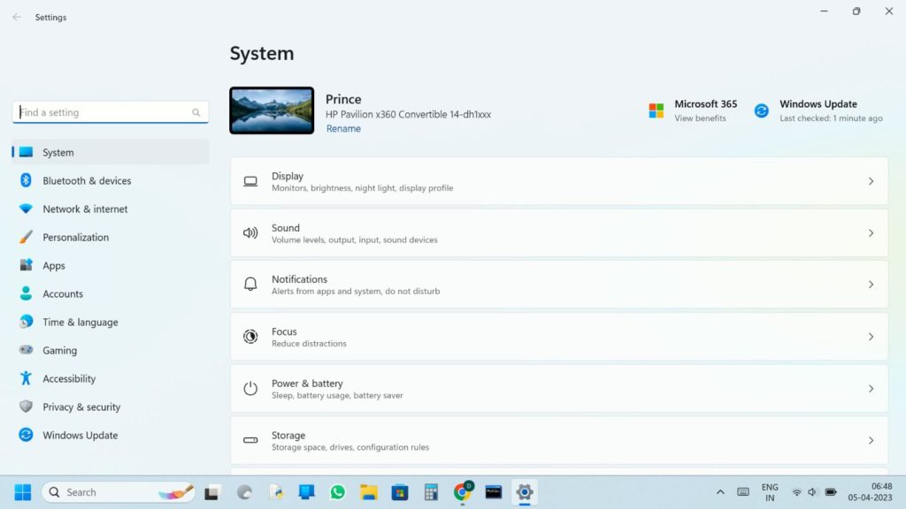 Windows Settings