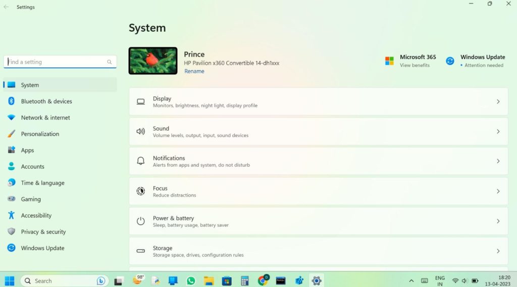 Windows Settings