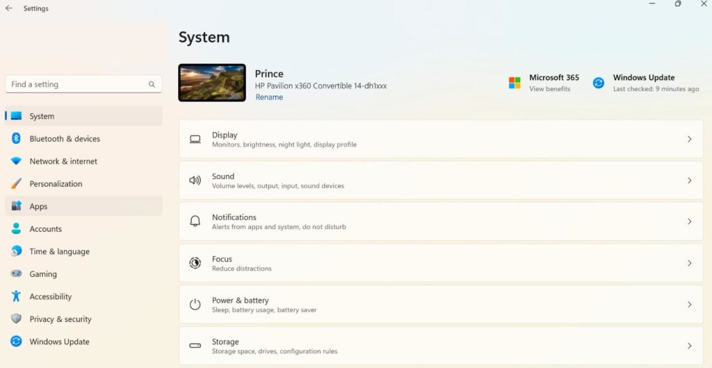 Windows Settings App