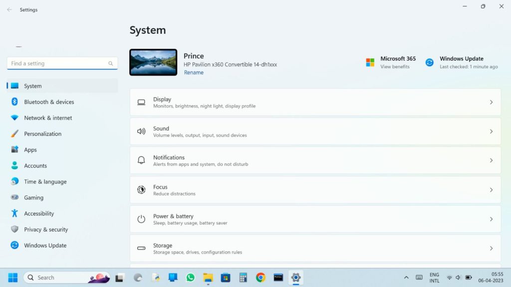 Windows Settings app
