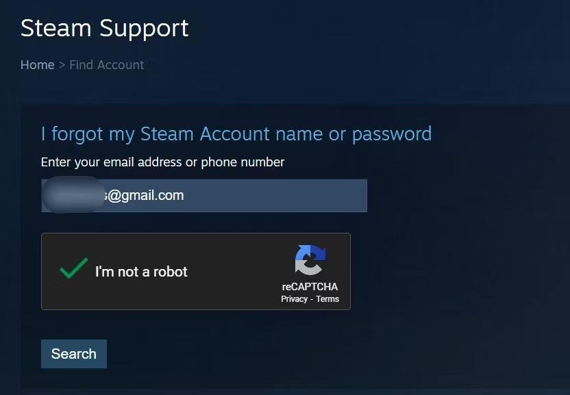 forgot my Steam Account