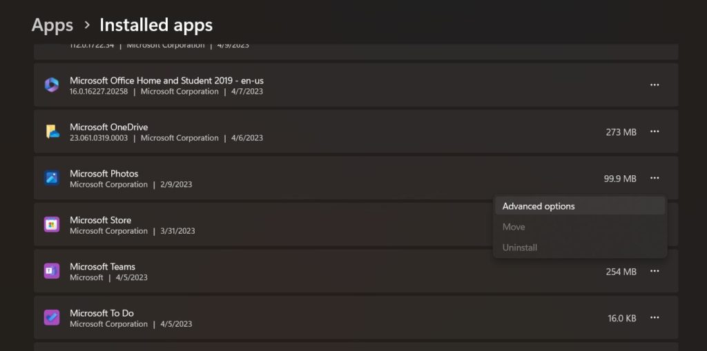 installed apps