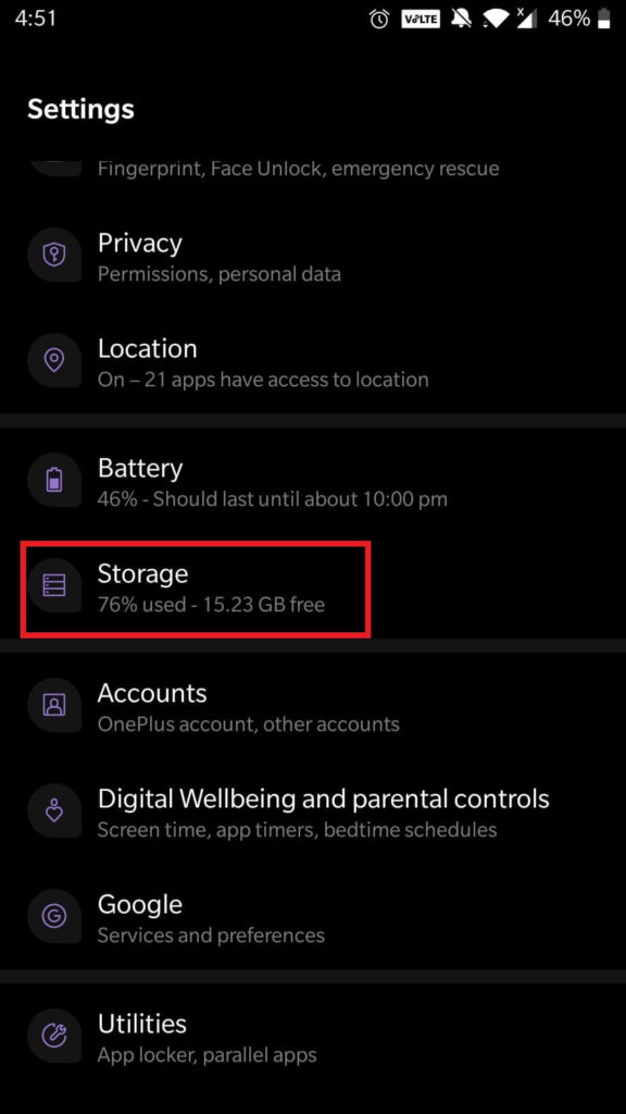 phone’s Settings
