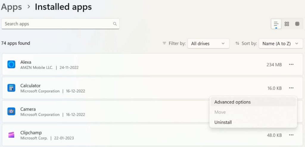 Installed Applications