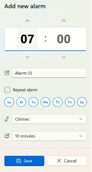Add new Alarm