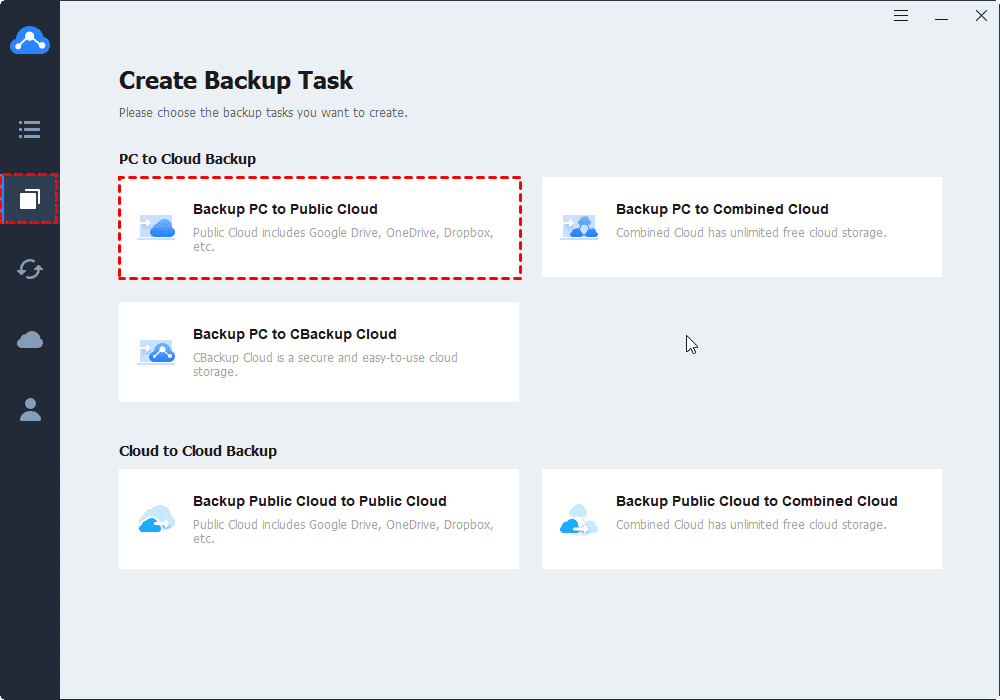 Backup PC to Public Cloud