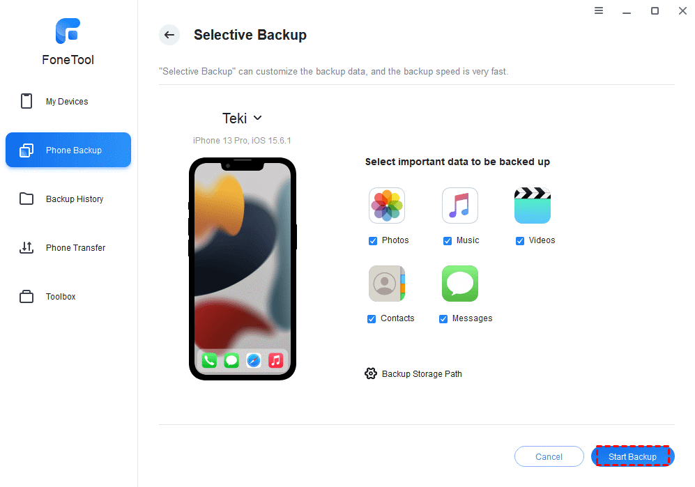 Backup iPhone to PC