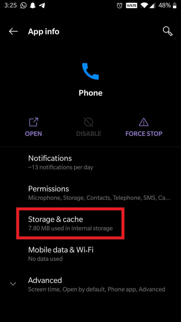 Cache option