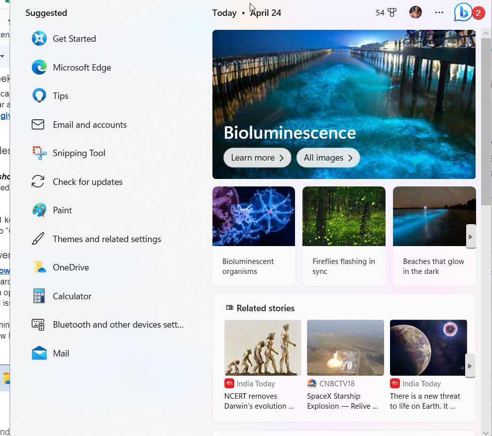 Click on the Bing