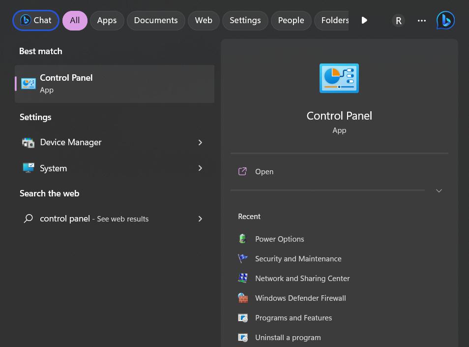 Control Panel