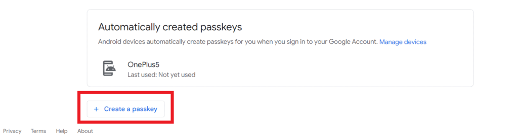 Create a Passkey