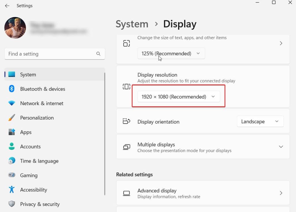 Display resolution