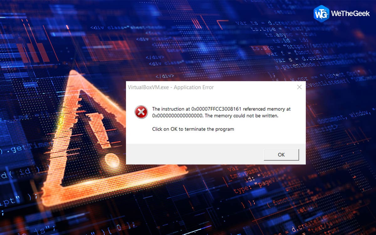 How To Fix “The Memory Could Not Be Written” Error On Windows