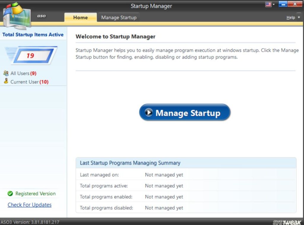 Manage Startup
