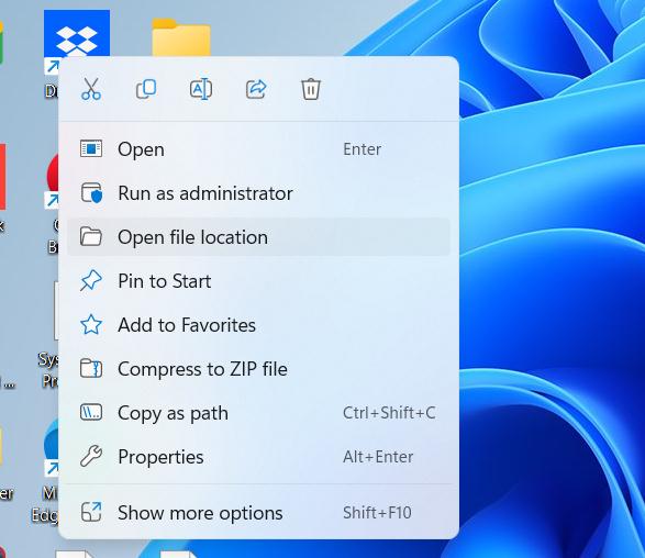 Open file location
