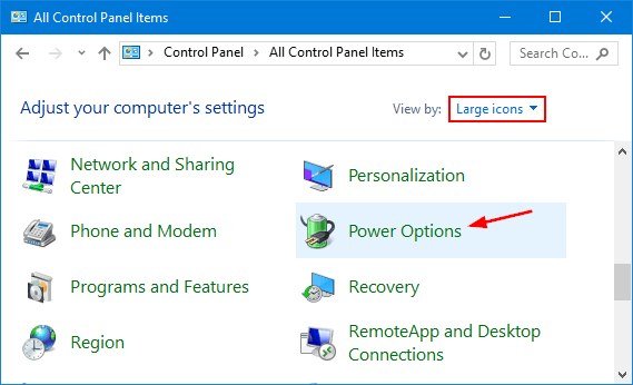 Open the Control Panel
