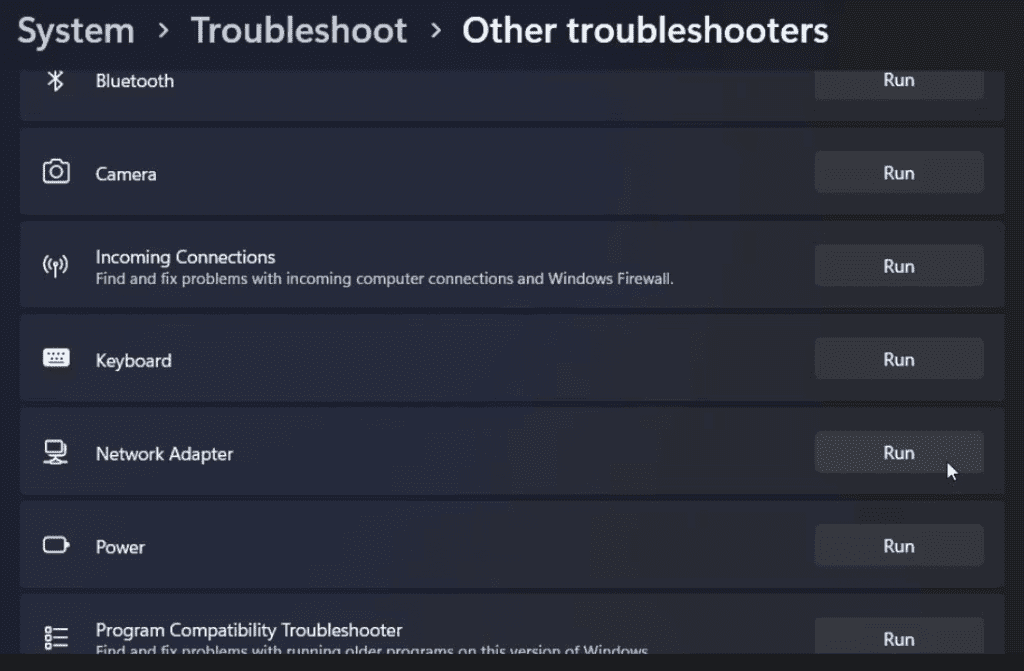 Other troubleshooter