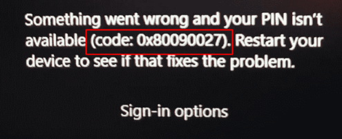 PIN Isn’t Available