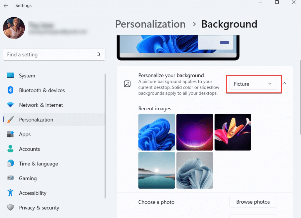 Personalize your background