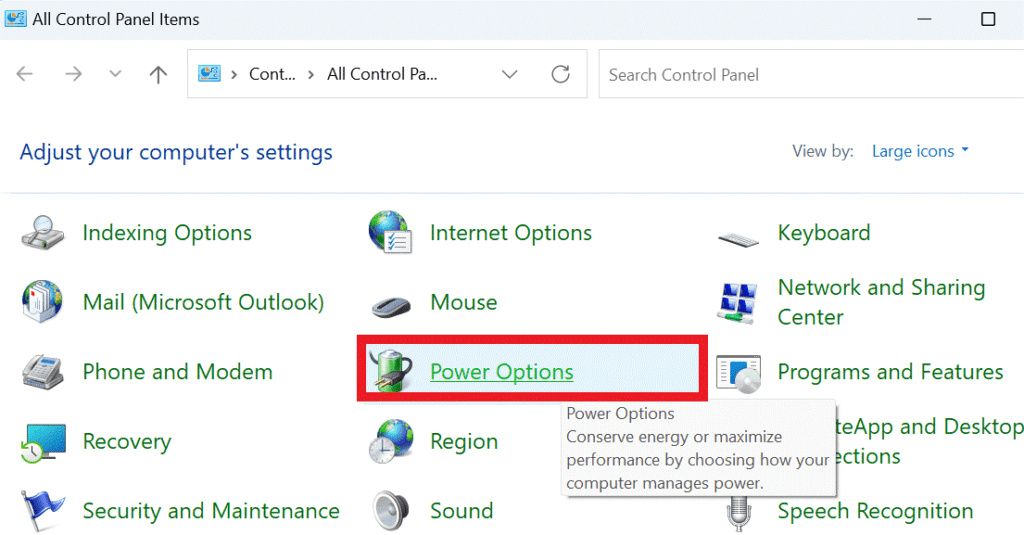 Power Options