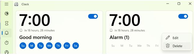 Remove a Windows Alarm