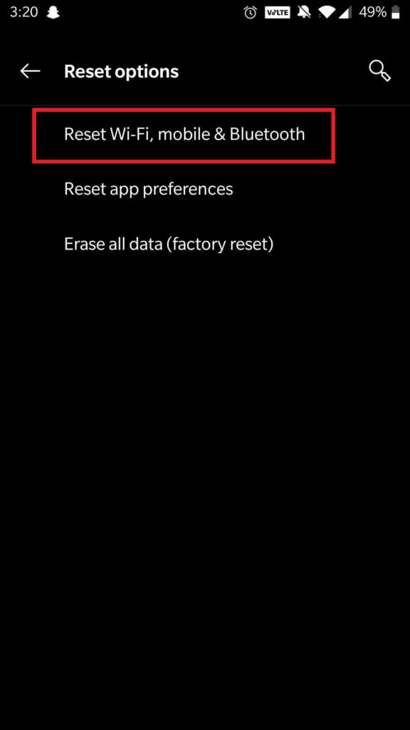 Reset Wi-Fi