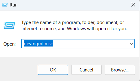 Run dialog box