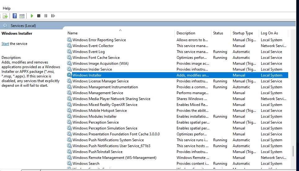 Services app