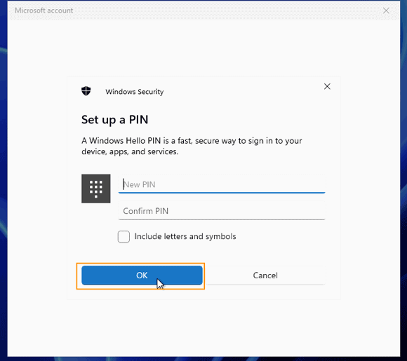 Set up a PIN screen